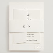 "More Than Words" - Wedding Invitations in Bridal White by Design Lotus - Assembled with Belly Band