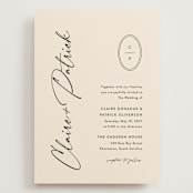 "Script and Monogram" - Wedding Invitations in Sand by Carolyn MacLaren - Front