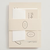 "Script and Monogram" - Wedding Invitations in Sand by Carolyn MacLaren - Assembled with Belly Band