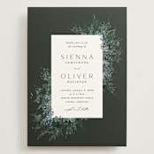 "Juniper" - Wedding Invitations in Emerald by Kate Ahn - Front
