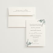 "Fresh Sage" - Wedding Invitations in Olive by Christie Kelly - Invitation with Envelope