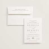 "City Center" - Wedding Invitations in Cotton by Erin L. Wilson - Invitation with Envelope