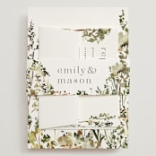 "We Walk Together" - Wedding Invitations in Evergreen by Petra Kern - Assembled with Belly Band
