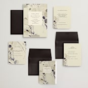 "Linen and Cloth" - Wedding Invitations in Almond by Peony Rose Design - Invitation Suite