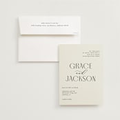 "Commonwealth" - Wedding Invitations in Ecru by That Girl Press - Invitation with Envelope
