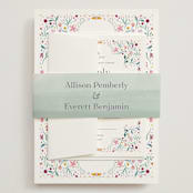 "Delicate Garden" - Wedding Invitations in Wildflower by Ashley DeMeyere - Assembled with Belly Band