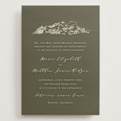"into the mountains" - Wedding Invitations in Olive by Helen Halik - Front
