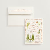 "Giardino" - Wedding Invitations in Flame by Pati Cascino - Invitation with Envelope
