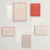 "Racquet" - Wedding Invitations in Verona Sunset by Megan Davis - Invitation Suite