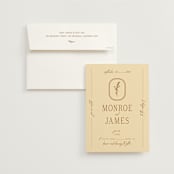 "Classic and Floral" - Wedding Invitations in Bark by Jen Ramsey - Invitation with Envelope