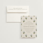"Blockprint" - Wedding Invitations in Almond by Olivia Kanaley Inman - Invitation with Envelope
