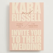 "Typographical Poster" - Wedding Invitations in Blush by Stacey Day - Front