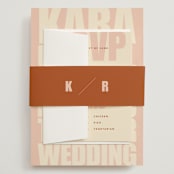 "Typographical Poster" - Wedding Invitations in Blush by Stacey Day - Assembled with Belly Band