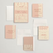 "Typographical Poster" - Wedding Invitations in Blush by Stacey Day - Invitation Suite