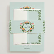 "Tropical Crest" - Wedding Invitations in Papaya by Susan Moyal - Assembled with Belly Band