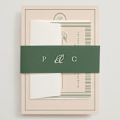 "Scripted" - Wedding Invitations in Emerald by Creo Study - Assembled with Belly Band