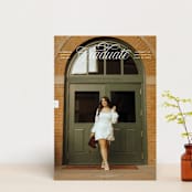 "Legato" - Graduation Announcements in Crisp Linen by Erin L. Wilson - Front