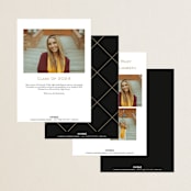 "Legato" - Graduation Announcements in Crisp Linen by Erin L. Wilson - Back of Card Options