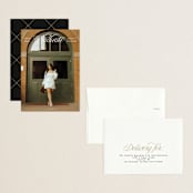 "Legato" - Graduation Announcements in Crisp Linen by Erin L. Wilson - Assembled