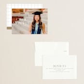 "Modern Serif" - Graduation Announcements in Snow by Ellen Schlegelmilch - Assembled