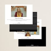 "Timeless Classic" - Graduation Announcements in Noir by Brandy Folse - Back of Card Options