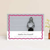 "wavy border" - Graduation Announcements in Bubblegum by Emily Sabol Goss - Front