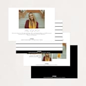 "portrait script" - Graduation Announcements in Onyx by Sarah Curry - Back of Card Options