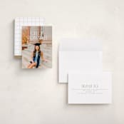 "Modern Serif" - Graduation Announcements in Snow by Ellen Schlegelmilch - Assembled