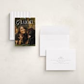 "Literary" - Graduation Announcements in Sea Salt by Everett Paper Goods - Assembled