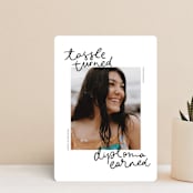 "Tassel turned, diploma earned" - Graduation Announcements in Noir by Abbigail Lim - Front