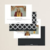 "Class" - Graduation Announcements in Charcoal by Nicole Walsh - Back of Card Options