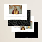 "Minimal Script" - Graduation Announcements in Obsidian by Kamala Nahas - Back of Card Options