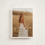 "Graduate Script" - Graduation Announcements in Snow by Sarah Curry - Front