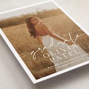 "Graduate Script" - Graduation Announcements in Snow by Sarah Curry - Detail