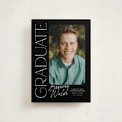 "Distinguished" - Graduation Announcements in Eclipse by Everett Paper Goods - Front