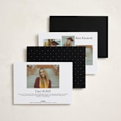 "Modern striped frame" - Graduation Announcements in Noir by Jackie Crawford - Back of Card Options