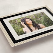 "Modern striped frame" - Graduation Announcements in Noir by Jackie Crawford - Detail
