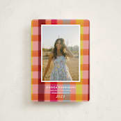 "Rainbow plaid" - Graduation Announcements in Ruby by Kat Roberts - Front