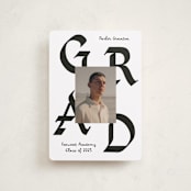 "Calligraphic Ink" - Graduation Announcements in Cotton by Chryssi Tsoupanarias - Front