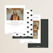 "Top of Class" - Graduation Announcements in Charcoal by Carolyn MacLaren - Back of Card Options