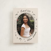 "Illustrated Grad" - Graduation Announcements in Onyx by Ashley Iwafuchi - Front