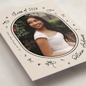 "Illustrated Grad" - Graduation Announcements in Onyx by Ashley Iwafuchi - Detail