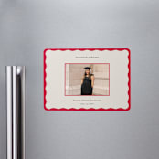 "Decorative Frame" - Graduation Announcements in Crimson by Baumbirdy - Magnet Front