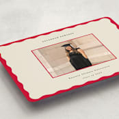"Decorative Frame" - Graduation Announcements in Crimson by Baumbirdy - Detail