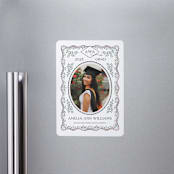 "Ivy Grad" - Graduation Announcements in Linen by Paper Sun Studio - Magnet Front