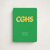 "Bold Initials" - Graduation Announcements in Grass by mo kelley - Front