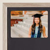 "Modern Serif" - Graduation Announcements in Snow by Ellen Schlegelmilch - Magnet Front