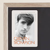 "Bound" - Graduation Announcements in Tangerine by Heather Schertzer - Magnet Front