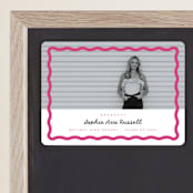 "wavy border" - Graduation Announcements in Bubblegum by Emily Sabol Goss - Magnet Front