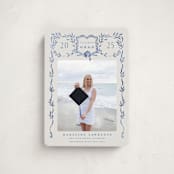 "Grad Crest" - Graduation Announcements in Indigo by Petra Kern - Front